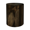 Eray Chairside End Table | Drum Design | Teak Black Mango Wood 18"