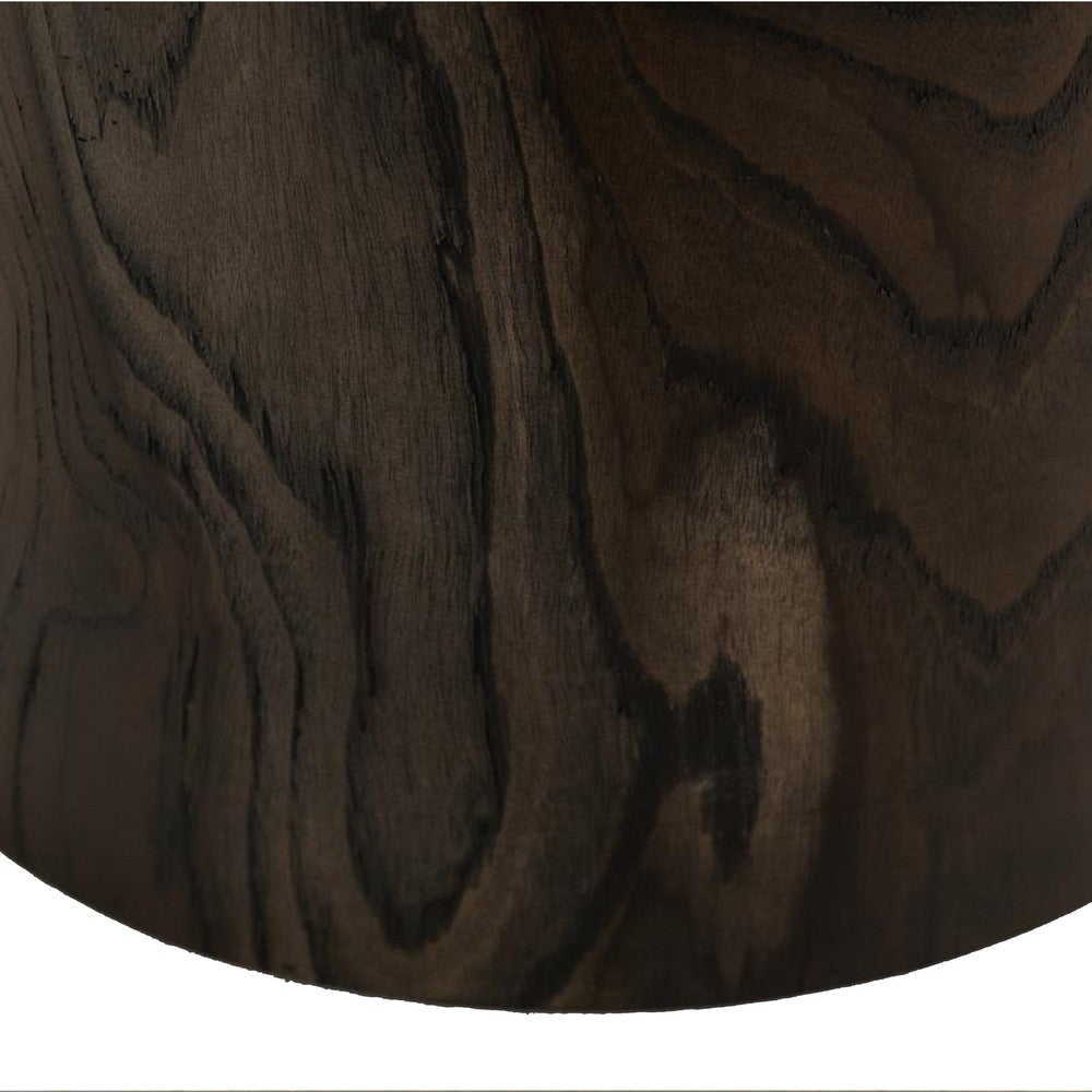 Eray Chairside End Table | Drum Design | Teak Black Mango Wood 18’’ BM334239