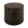 Eray Side End Table | Modern Drum Shape Black Mango Teak Wood | 24’’ BM334242