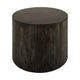 Eray Side End Table | Modern Drum Shape Black Mango Teak Wood | 24’’ BM334242