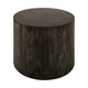 Eray Side End Table | Modern Drum Shape Black Mango Teak Wood | 24’’ BM334242