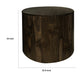 Eray Side End Table | Modern Drum Shape Black Mango Teak Wood | 24’’ BM334242