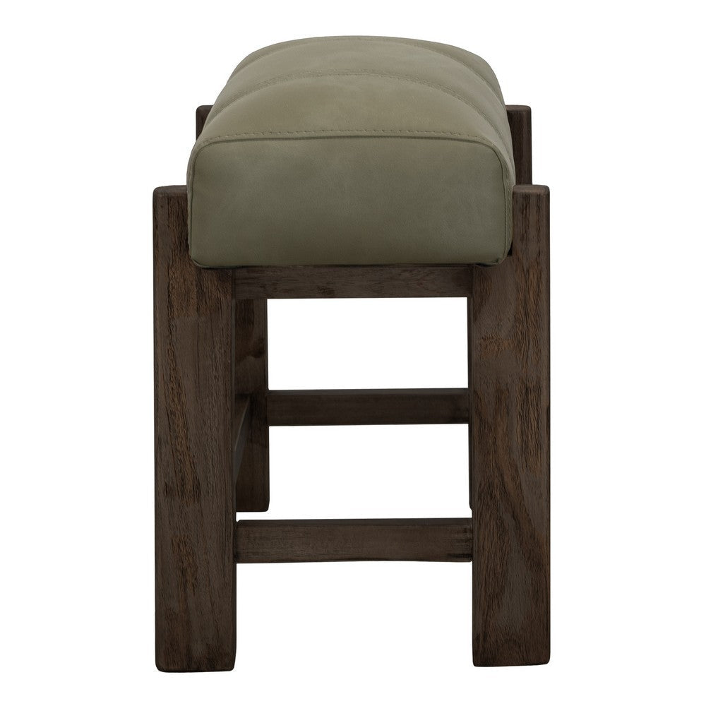 Eray 24’’ Counter Stool | Sage Green Seat Cushion | Teak Brown Wood