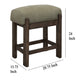 Eray 24’’ Counter Stool | Sage Green Seat Cushion | Teak Brown Wood