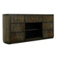 Eray TV Stand Media Console 7 Drawers Black Teak Wood 46 Inch BM334249