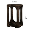 Eray Chairside Table with Shelf | Round Open Frame | Black Teak 18’’ BM334250