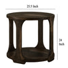 Eray Side End Table | 1 Shelf | Round Open Frame | Black Teak 26’’ BM334251