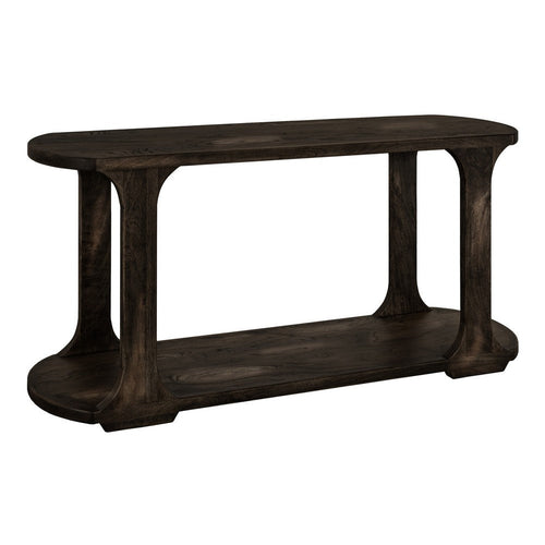 Eray Sofa Console Table | 1 Shelf | Oblong Frame | Black Teak 59"
