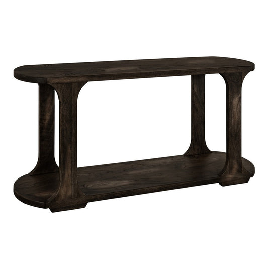Eray Sofa Console Table | 1 Shelf | Oblong Frame | Black Teak 59"