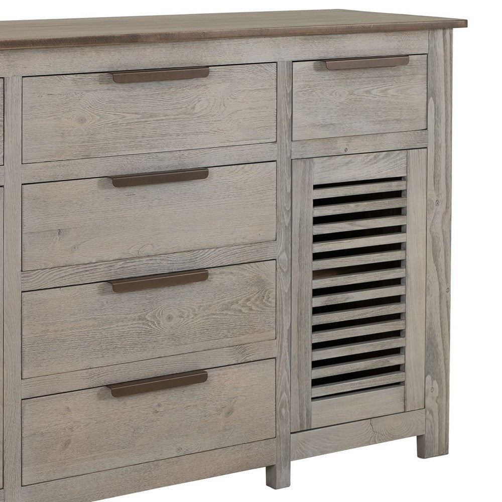 Boney Sideboard Buffet Console | 6 Drawers 2 Doors | Cream Brown 69’’ BM334254
