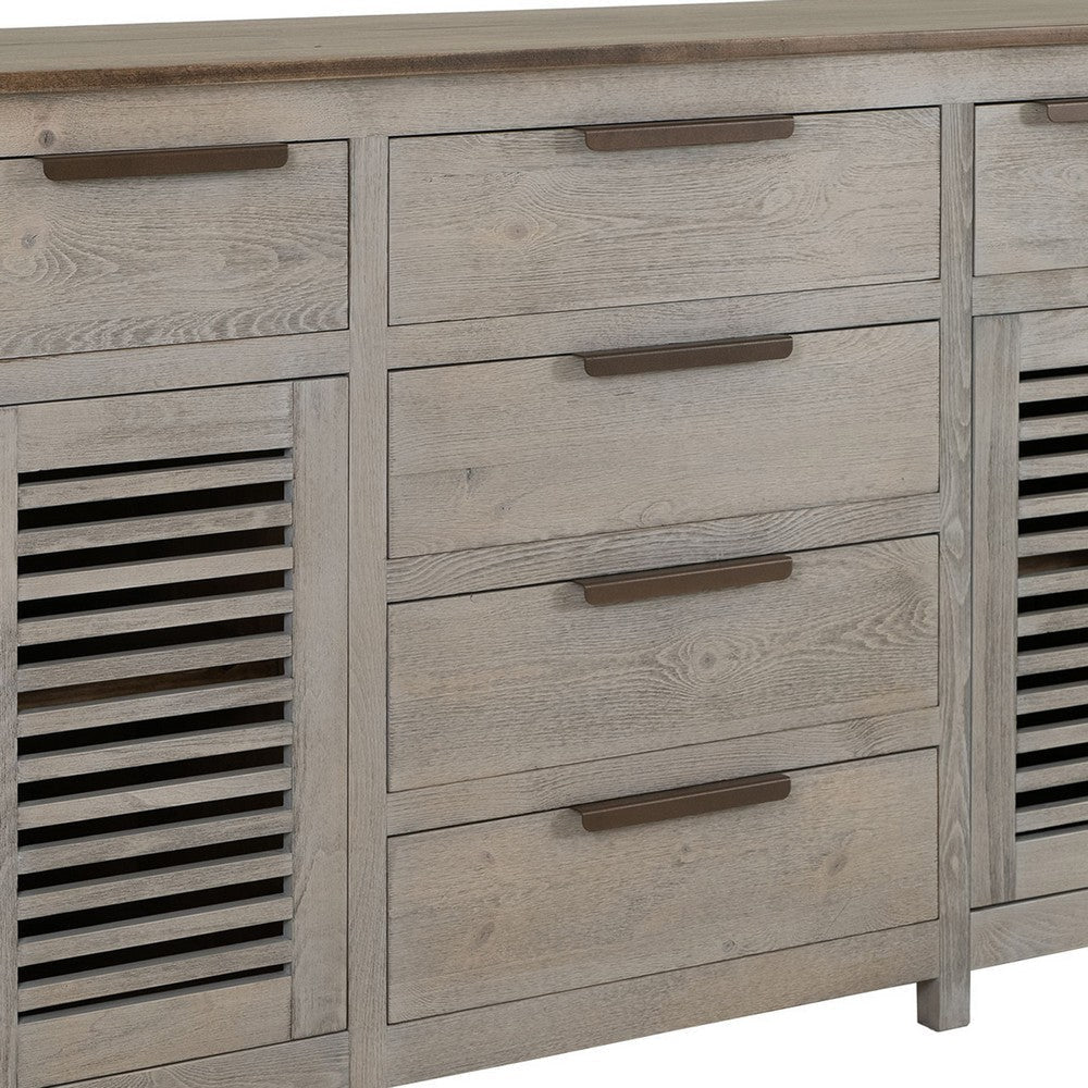 Boney Sideboard Buffet Console | 6 Drawers 2 Doors | Cream Brown 69’’ BM334254