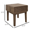 Oly Side End Table | 1 Drawer | Rustic Natural Brown Melina Wood 23’’ BM334261