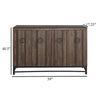 Kianu Sideboard Console Buffet | 4 Doors | Brown Plank Style | 59’’ BM334263