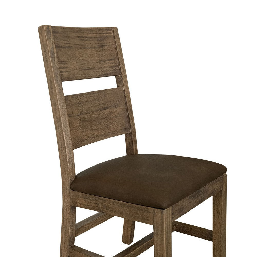 Tacey Dining Chair Set of 2 Brown Polyester Peanut Brown Wood Frame BM334264