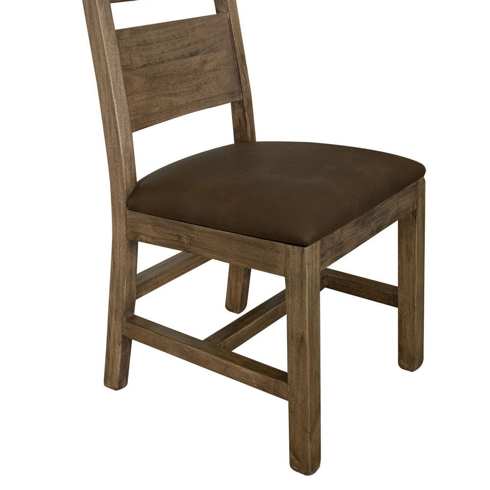 Tacey Dining Chair Set of 2 Brown Polyester Peanut Brown Wood Frame BM334264