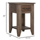 Tacey Chairside Table | 1 Drawer | 1 Shelf | Peanut Brown Wood | 18’’ BM334267
