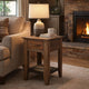 Tacey Chairside Table | 1 Drawer | 1 Shelf | Peanut Brown Wood | 18"