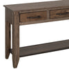 Tacey Sofa Console Table | 3 Drawers | Rustic Peanut Brown Wood | 54’’ BM334271