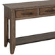 Tacey Sofa Console Table | 3 Drawers | Rustic Peanut Brown Wood | 54’’ BM334271