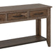 Tacey Sofa Console Table | 3 Drawers | Rustic Peanut Brown Wood | 54’’ BM334271
