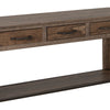 Tacey Sofa Console Table | 3 Drawers | Rustic Peanut Brown Wood | 54’’ BM334271