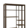Loe Bookcase | 7 Shelves | Industrial Brown Wood Shelves | Metal 45’’ BM334277