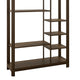 Loe Bookcase | 7 Shelves | Industrial Brown Wood Shelves | Metal 45’’ BM334277