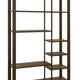 Loe Bookcase | 7 Shelves | Industrial Brown Wood Shelves | Metal 45’’ BM334277