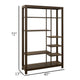 Loe Bookcase | 7 Shelves | Industrial Brown Wood Shelves | Metal 45’’ BM334277