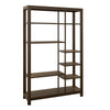 Loe Bookcase | 7 Shelves | Industrial Brown Wood Shelves | Metal 45"