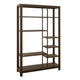 Loe Bookcase | 7 Shelves | Industrial Brown Wood Shelves | Metal 45"