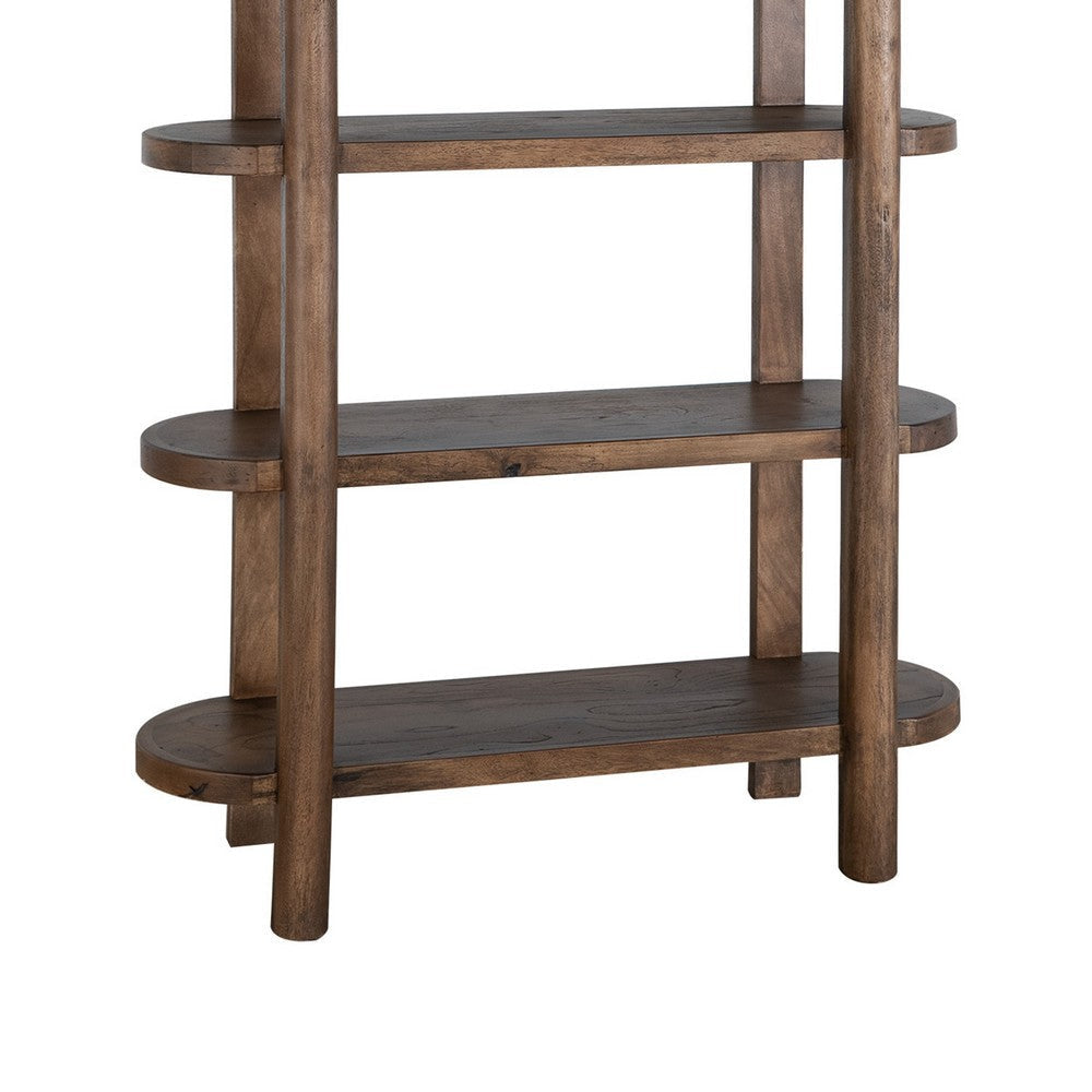 Eray Bookcase | 4 Shelves | Almond Barrel Brown Mango Wood | 71’’