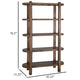Eray Bookcase | 4 Shelves | Almond Barrel Brown Mango Wood | 71’’