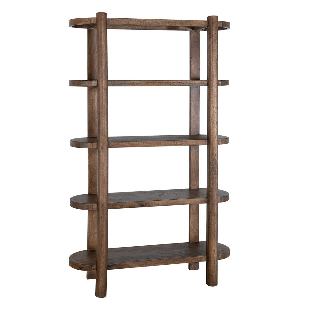 Eray Bookcase | 4 Shelves | Almond Barrel Brown Mango Wood | 71"