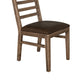 Eray Dining Chair Set of 2 Black Polyester Almond Barrel Brown Wood BM334283