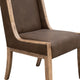 Eray Dining Chair Set of 2 Light Brown Melina Wood Dark Polyester BM334285