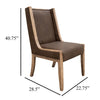 Eray Dining Chair Set of 2 Light Brown Melina Wood Dark Polyester BM334285