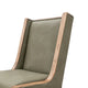 Eray Dining Chair Set of 2 Light Brown Wood Olive Green Polyester BM334286