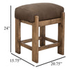 Eray Counter Stool | Almond Barrel Brown | Rustic Dark Faux Leather BM334290