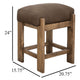 Eray Counter Stool | Almond Barrel Brown | Rustic Dark Faux Leather BM334290