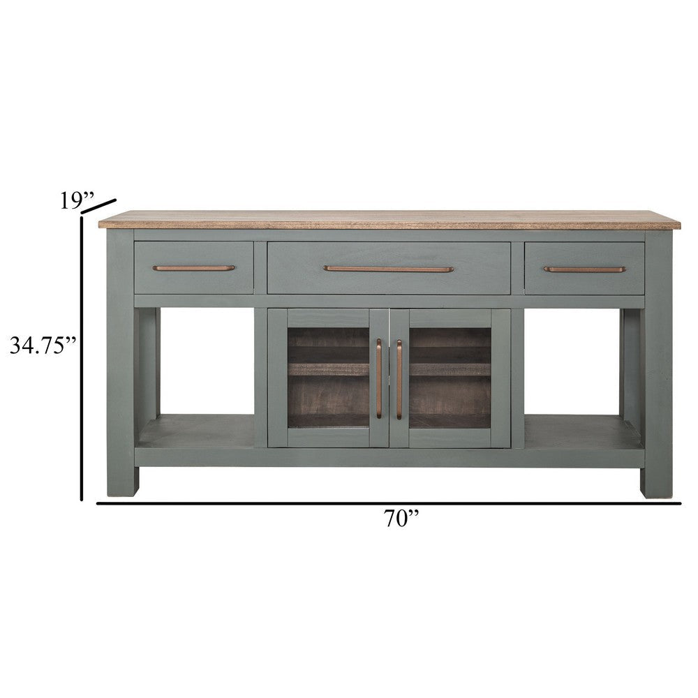 Irra Sideboard Console Buffet | 3 Drawer | 2 Doors | Turquoise | 70’’ BM334297