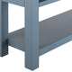 Irra Sofa Console Table | 3 Shelves | Slate Blue | Brown Wood | 62’’ BM334298