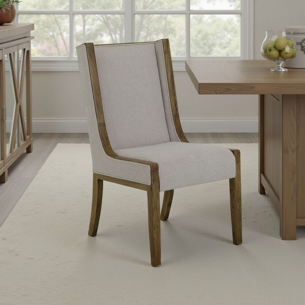 Eray Dining Side Chair Set of 2, Melina Wood Succulent Green Polyester