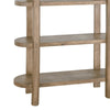 Eray Bookcase 4 Tier Oval Shelves Teak Mango Wood 71 Inch