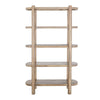 Eray Bookcase, 4 Tier Oval Shelves, Teak, Mango Wood, 71 Inch