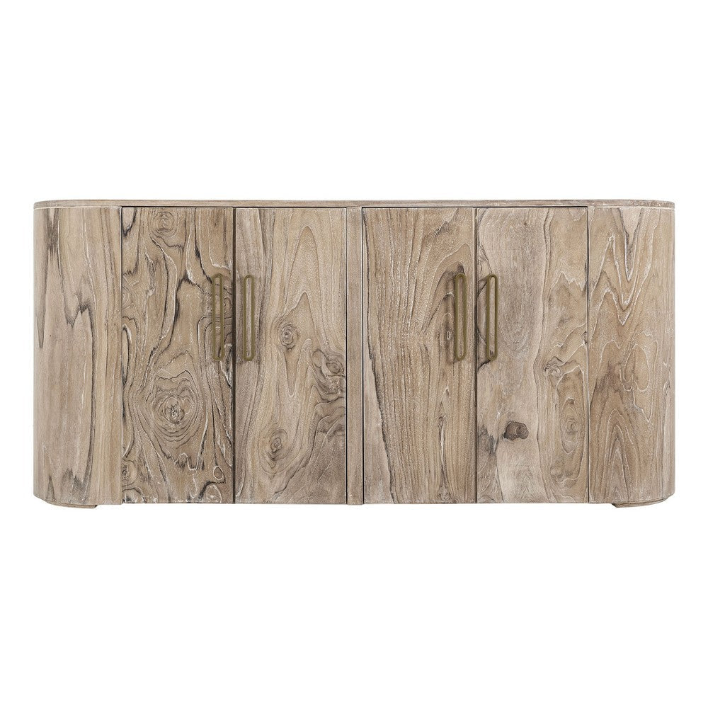 Eray Sideboard Buffet Cabinet | 4 Doors |Light Brown Teak, Mango Wood