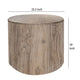 Eray Side End Table | Drum Shape Light Brown Teak Mango Wood 24’’ BM334312