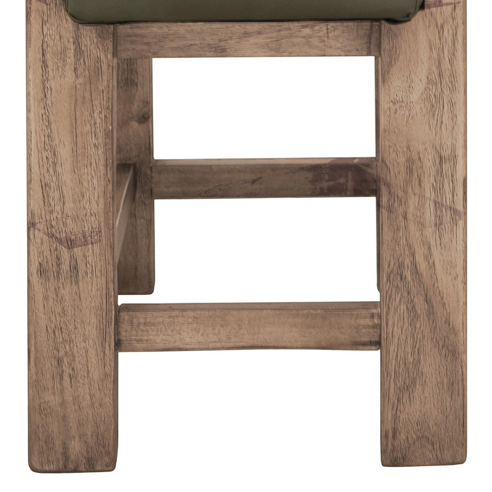 Eray Counter Stool | Olive Green Cushioned Seat | Melina Wood | 24’’ BM334315