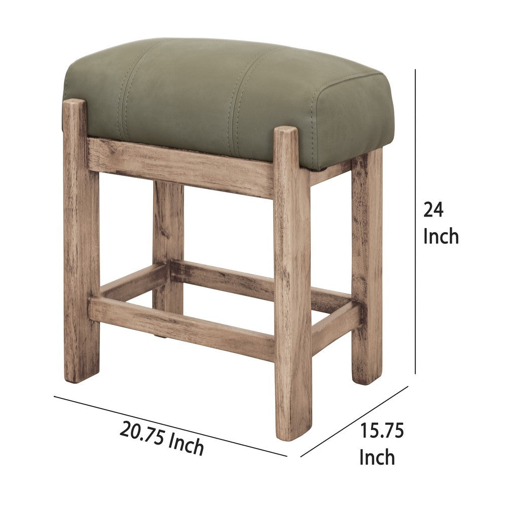 Eray Counter Stool | Olive Green Cushioned Seat | Melina Wood | 24’’ BM334315