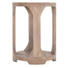 Eray 18’’ Round Side Table with Shelf Light Brown Teak Mango Wood